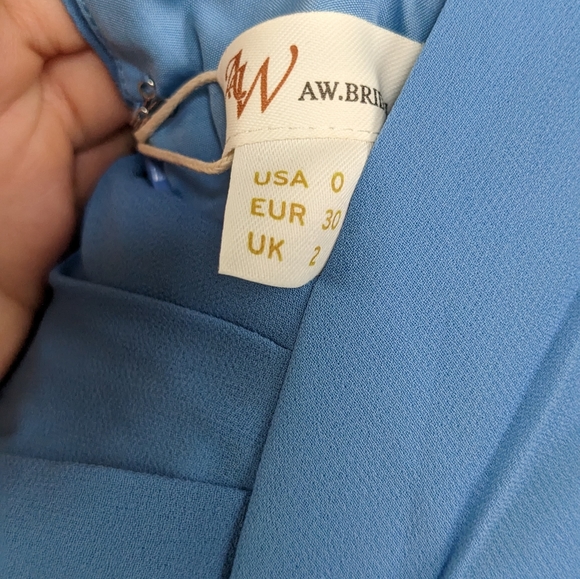 AW Carmel Bridesmaid Prom Formal Special Occasion Wedding Guest Dress, 0, Blue - Picture 8 of 8